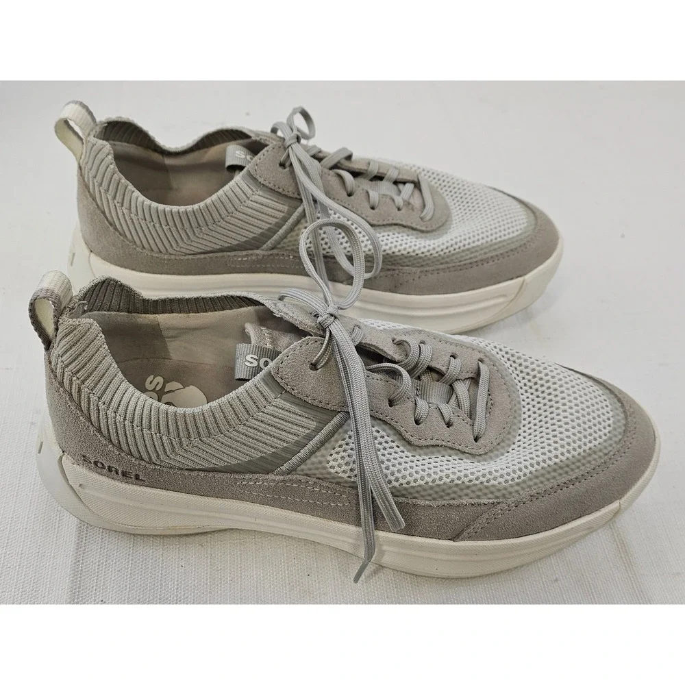 Sorel Kinetic Impact II Lace Sneakers Womens 9.5 Grey Mesh‎ Suede NL4964-009
